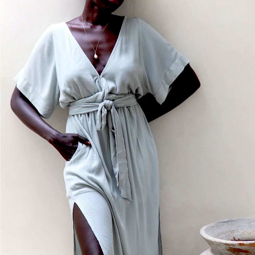 Hazel + Folk baby blue Melody maxi dress, XS/Small, airy, breezy, feminine